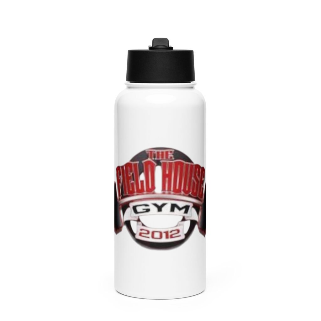 Stainless steel water bottle with a straw lid