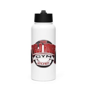 Stainless steel water bottle with a straw lid