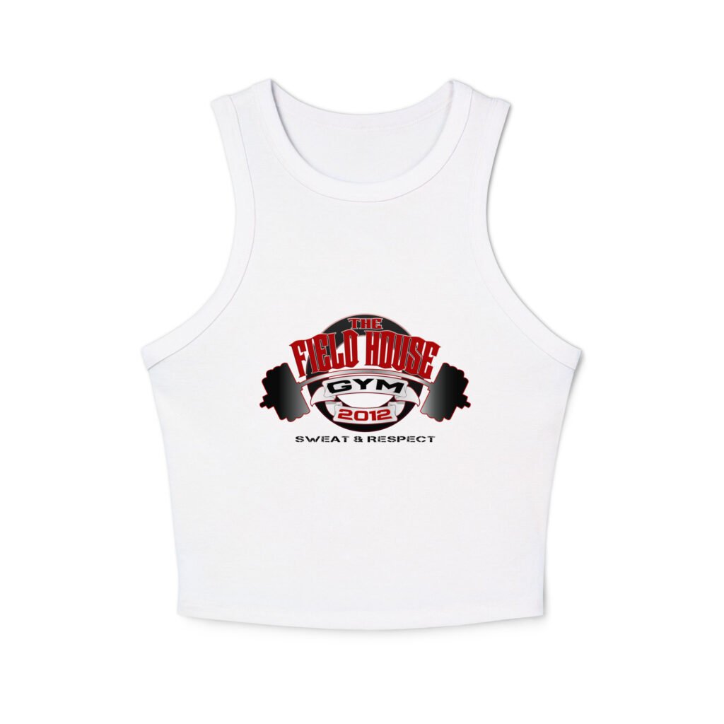 Women's micro rib racer tank top