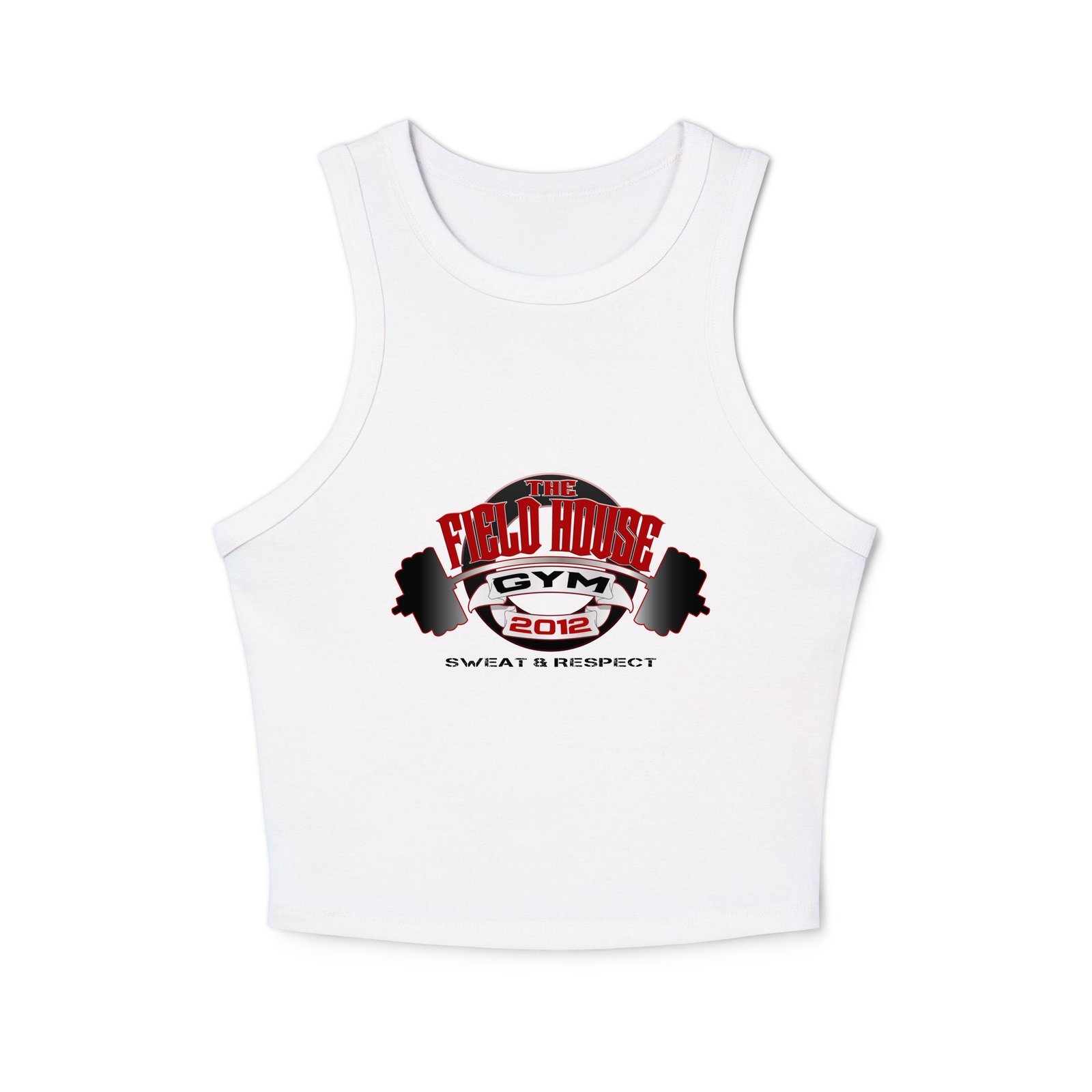 Women's micro rib racer tank top